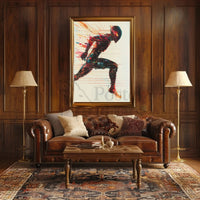 Futuristic Cyborg Motion Poster: Sleek Sci-Fi Art Print PosterGoat
