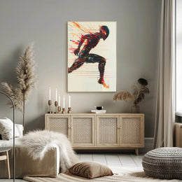 Futuristic Cyborg Motion Poster: Sleek Sci-Fi Art Print PosterGoat