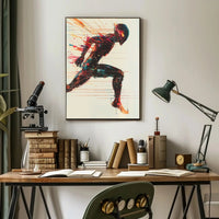 Futuristic Cyborg Motion Poster: Sleek Sci-Fi Art Print PosterGoat
