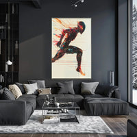 Futuristic Cyborg Motion Poster: Sleek Sci-Fi Art Print PosterGoat