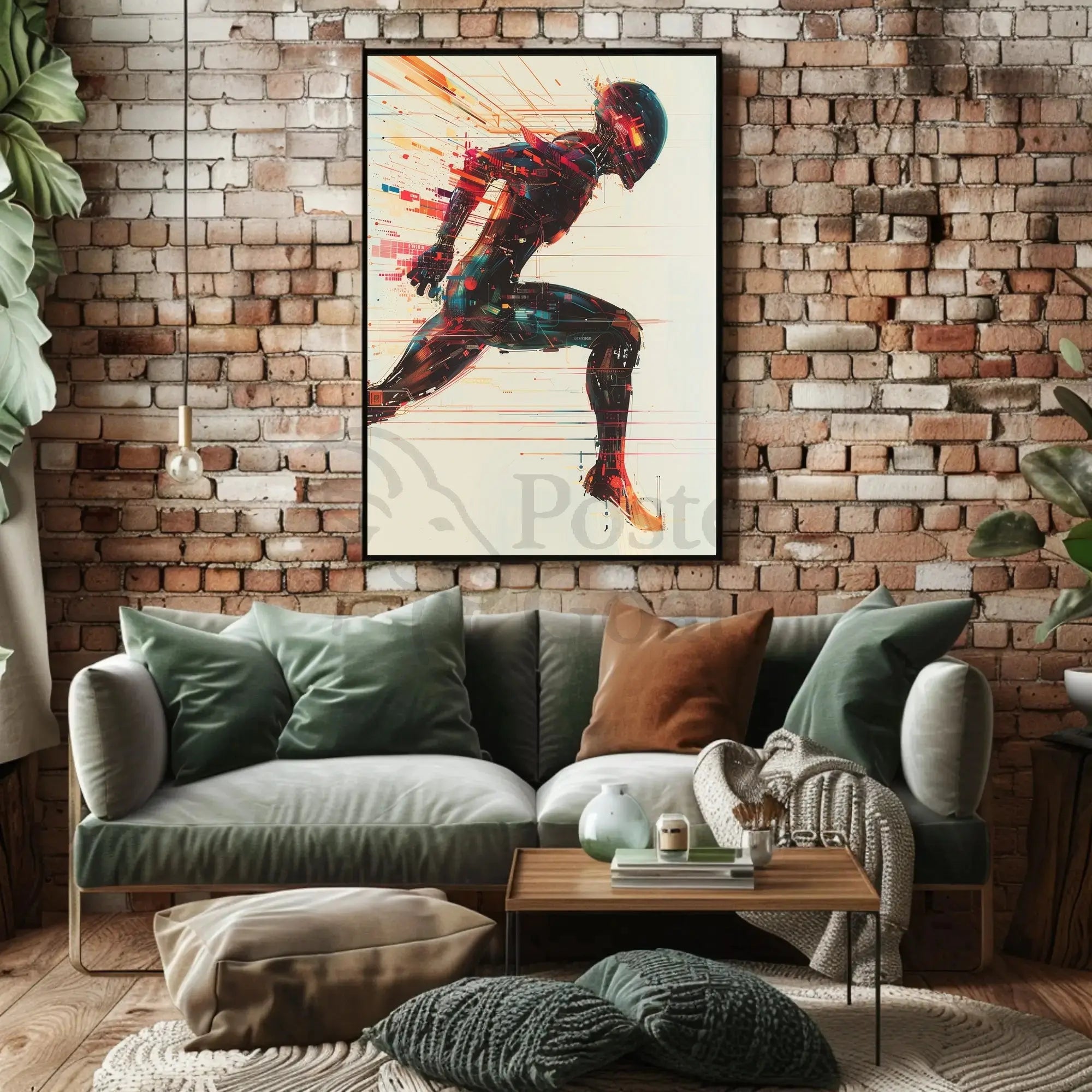 Futuristic Cyborg Motion Poster: Sleek Sci-Fi Art Print PosterGoat