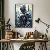 Futuristic Cyborg in High-Tech Cityscape Sci-Fi Poster PosterGoat