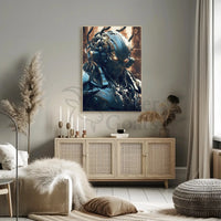 Futuristic Cyborg with Glowing Eyes Sci-Fi Poster PosterGoat