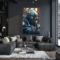 Futuristic Cyborg with Glowing Eyes Sci-Fi Poster PosterGoat