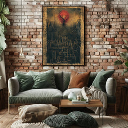 Futuristic Dystopian Cityscape Art Poster with Surreal Elements PosterGoat