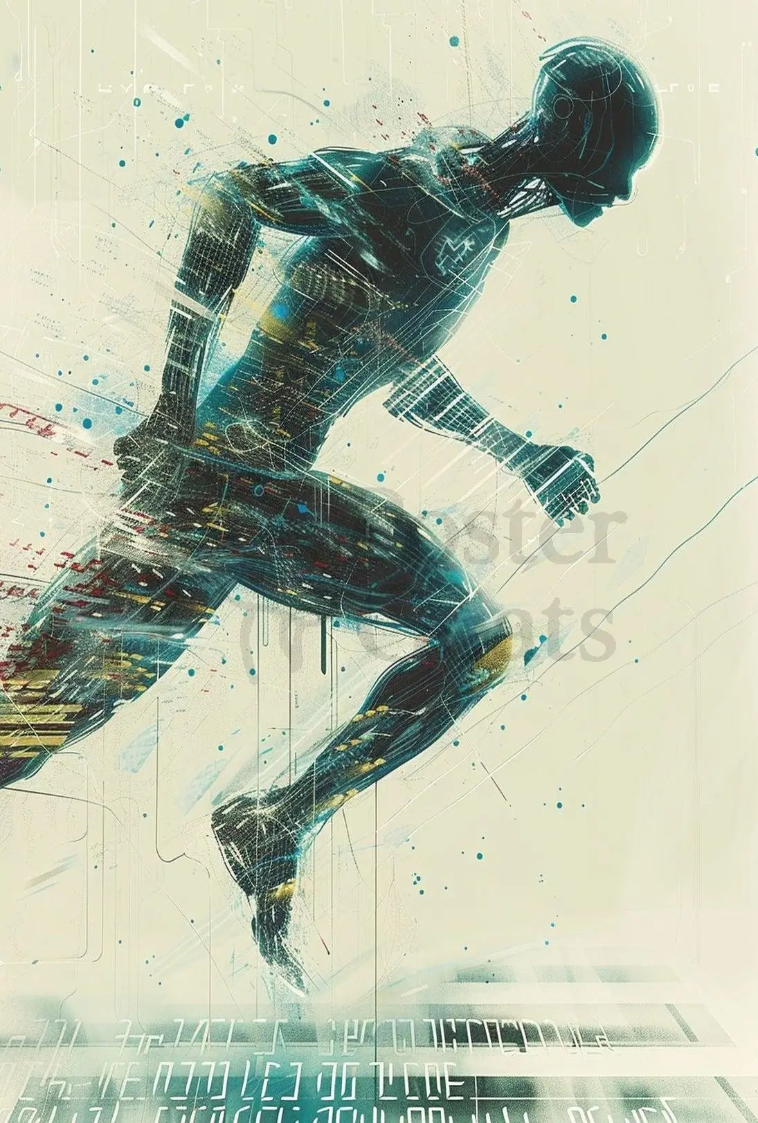 Futuristic Evolution: Dynamic Technological Synergy Sci-Fi Poster PosterGoat