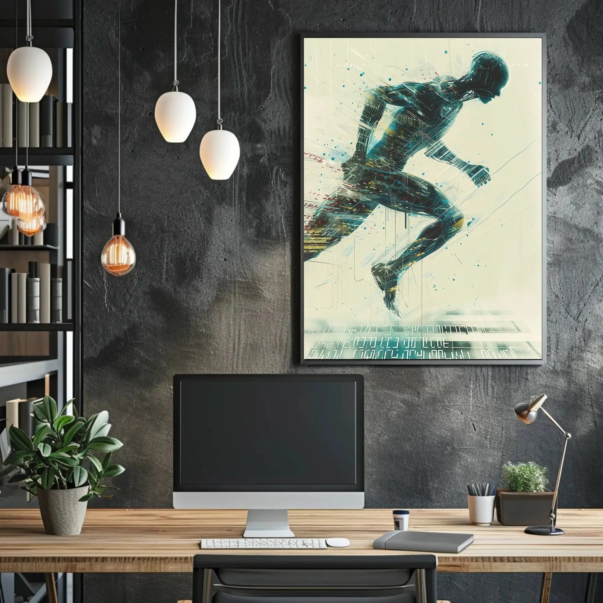 Futuristic Evolution: Dynamic Technological Synergy Sci-Fi Poster PosterGoat