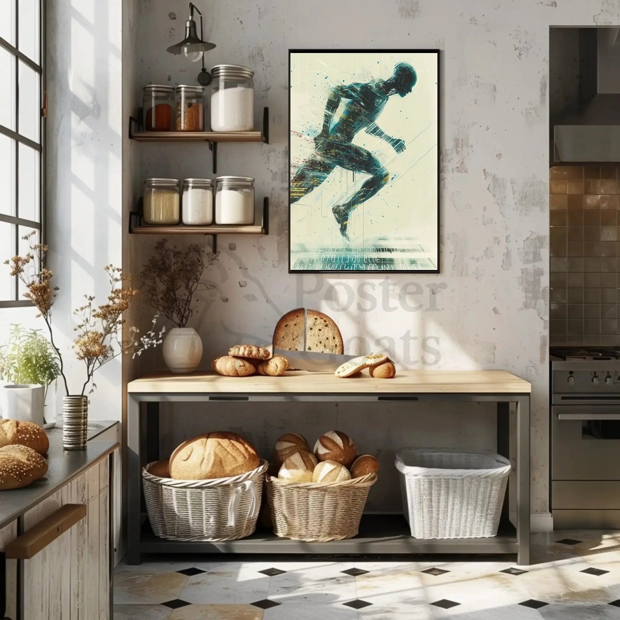 Futuristic Evolution: Dynamic Technological Synergy Sci-Fi Poster PosterGoat