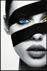 Futuristic Eye and Lips Surrealism Artistic Poster PosterGoat