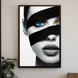 Futuristic Eye and Lips Surrealism Artistic Poster PosterGoat