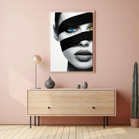 Futuristic Eye and Lips Surrealism Artistic Poster PosterGoat
