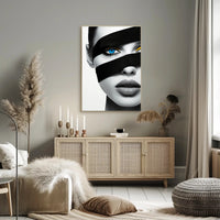 Futuristic Eye and Lips Surrealism Artistic Poster PosterGoat