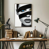 Futuristic Eye and Lips Surrealism Artistic Poster PosterGoat