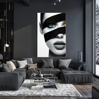Futuristic Eye and Lips Surrealism Artistic Poster PosterGoat