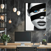 Futuristic Eye and Lips Surrealism Artistic Poster PosterGoat