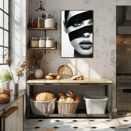Futuristic Eye and Lips Surrealism Artistic Poster PosterGoat