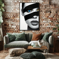 Futuristic Eye and Lips Surrealism Artistic Poster PosterGoat