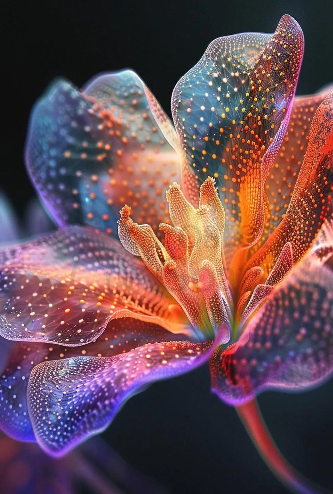 Futuristic Flower Art: Vibrant Sci-Fi Poster PosterGoat