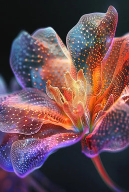Futuristic Flower Art: Vibrant Sci-Fi Poster PosterGoat