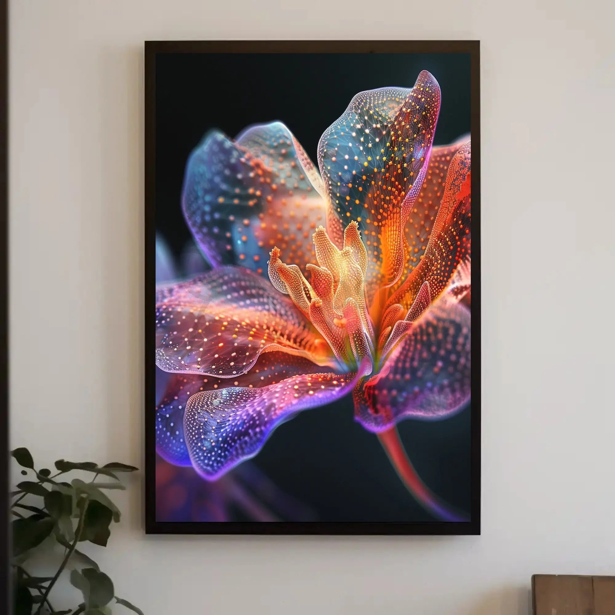 Futuristic Flower Art: Vibrant Sci-Fi Poster PosterGoat