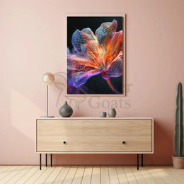 Futuristic Flower Art: Vibrant Sci-Fi Poster PosterGoat