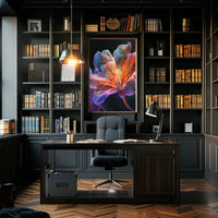 Futuristic Flower Art: Vibrant Sci-Fi Poster PosterGoat
