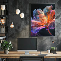 Futuristic Flower Art: Vibrant Sci-Fi Poster PosterGoat
