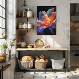 Futuristic Flower Art: Vibrant Sci-Fi Poster PosterGoat