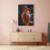 Futuristic Heart Circuitry Design Futuristic Sci-Fi Poster PosterGoat