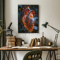 Futuristic Heart Circuitry Design Futuristic Sci-Fi Poster PosterGoat