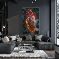 Futuristic Heart Circuitry Design Futuristic Sci-Fi Poster PosterGoat