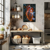 Futuristic Heart Circuitry Design Futuristic Sci-Fi Poster PosterGoat