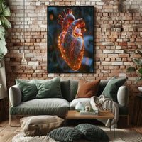 Futuristic Heart Circuitry Design Futuristic Sci-Fi Poster PosterGoat