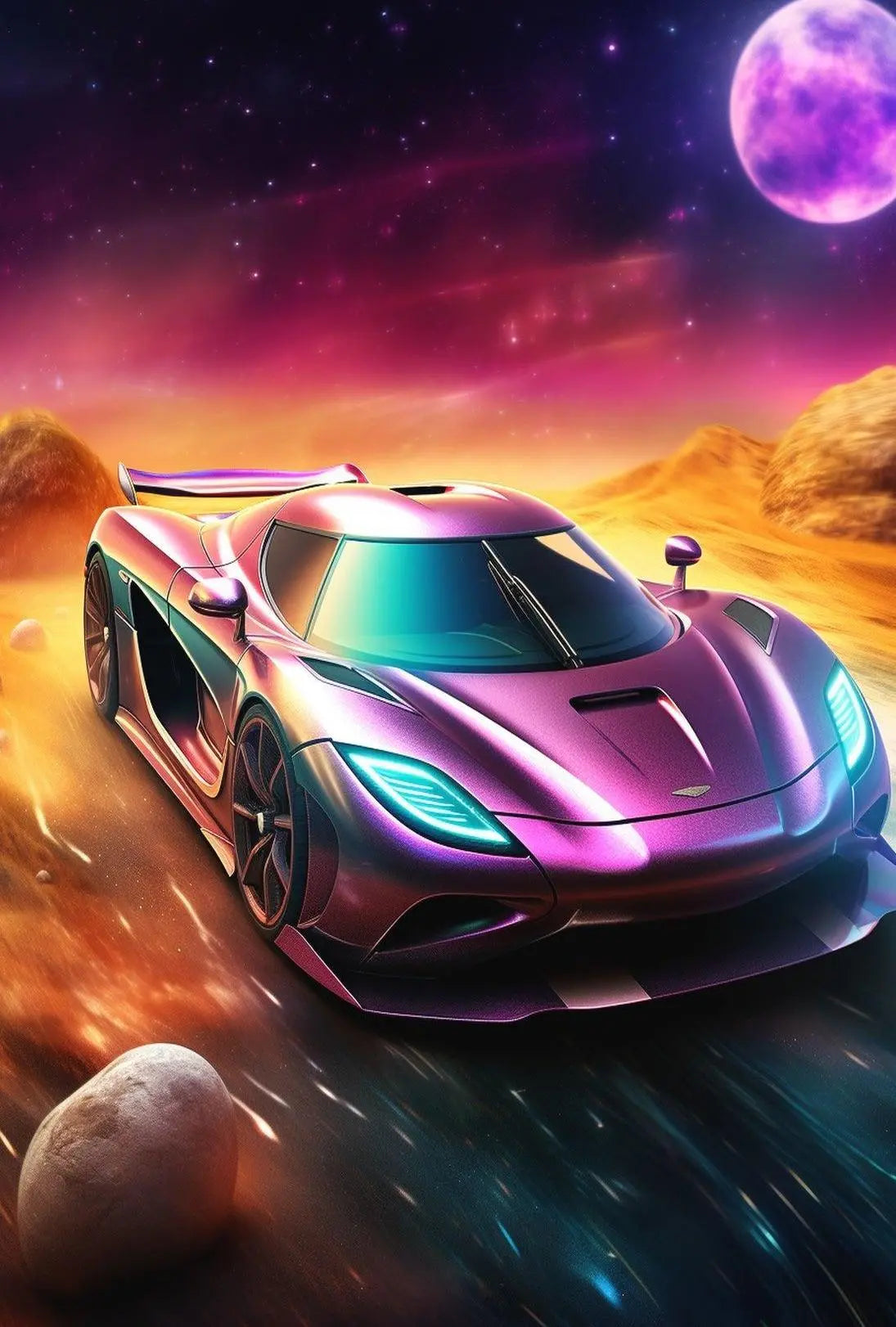 Futuristic High-Performance Sports Car Sci-Fi Poster PosterGoat