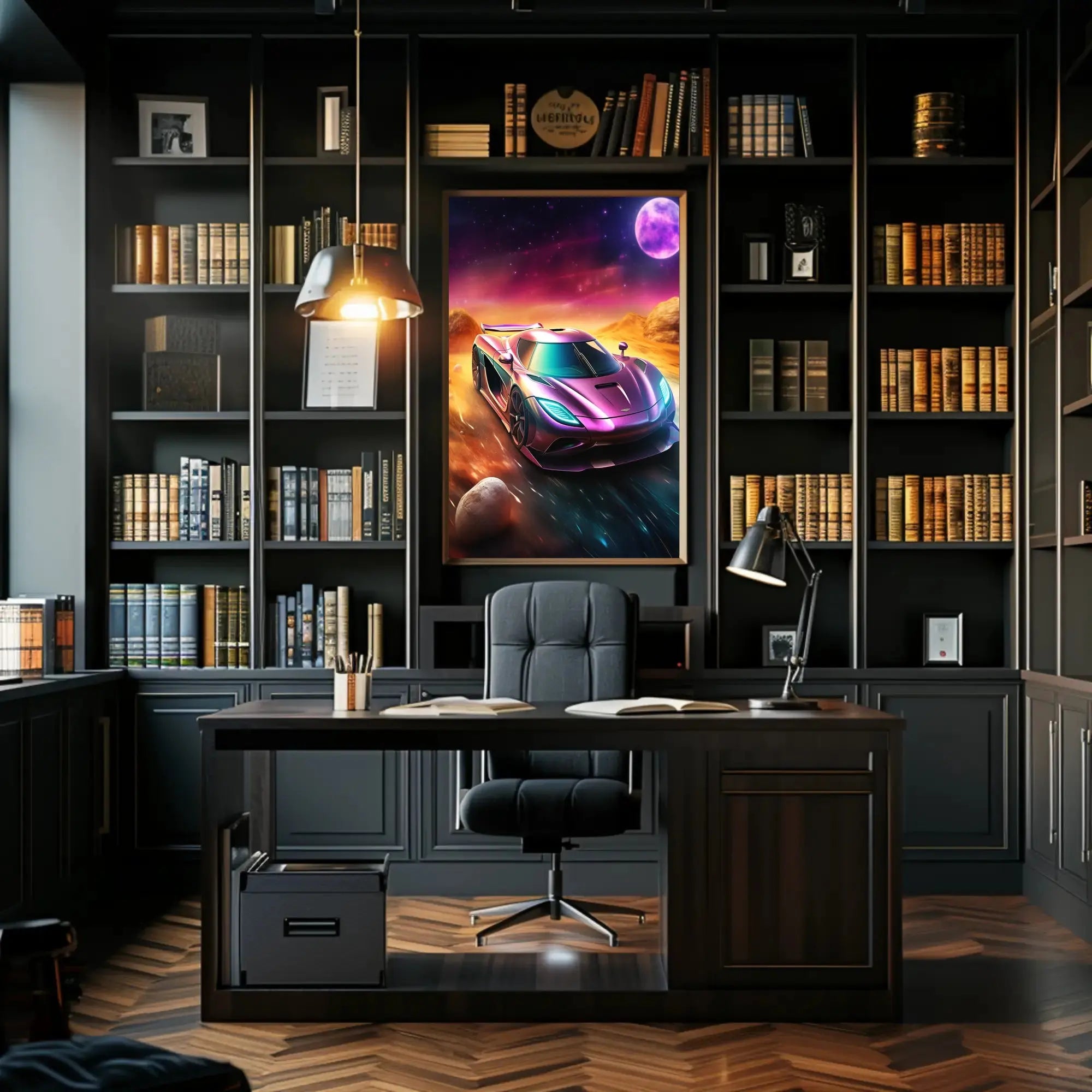 Futuristic High-Performance Sports Car Sci-Fi Poster PosterGoat