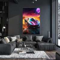 Futuristic High-Performance Sports Car Sci-Fi Poster PosterGoat