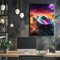 Futuristic High-Performance Sports Car Sci-Fi Poster PosterGoat