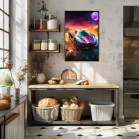 Futuristic High-Performance Sports Car Sci-Fi Poster PosterGoat