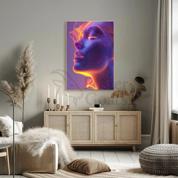 Futuristic Human Face Digital Art Poster PosterGoat