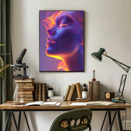 Futuristic Human Face Digital Art Poster PosterGoat
