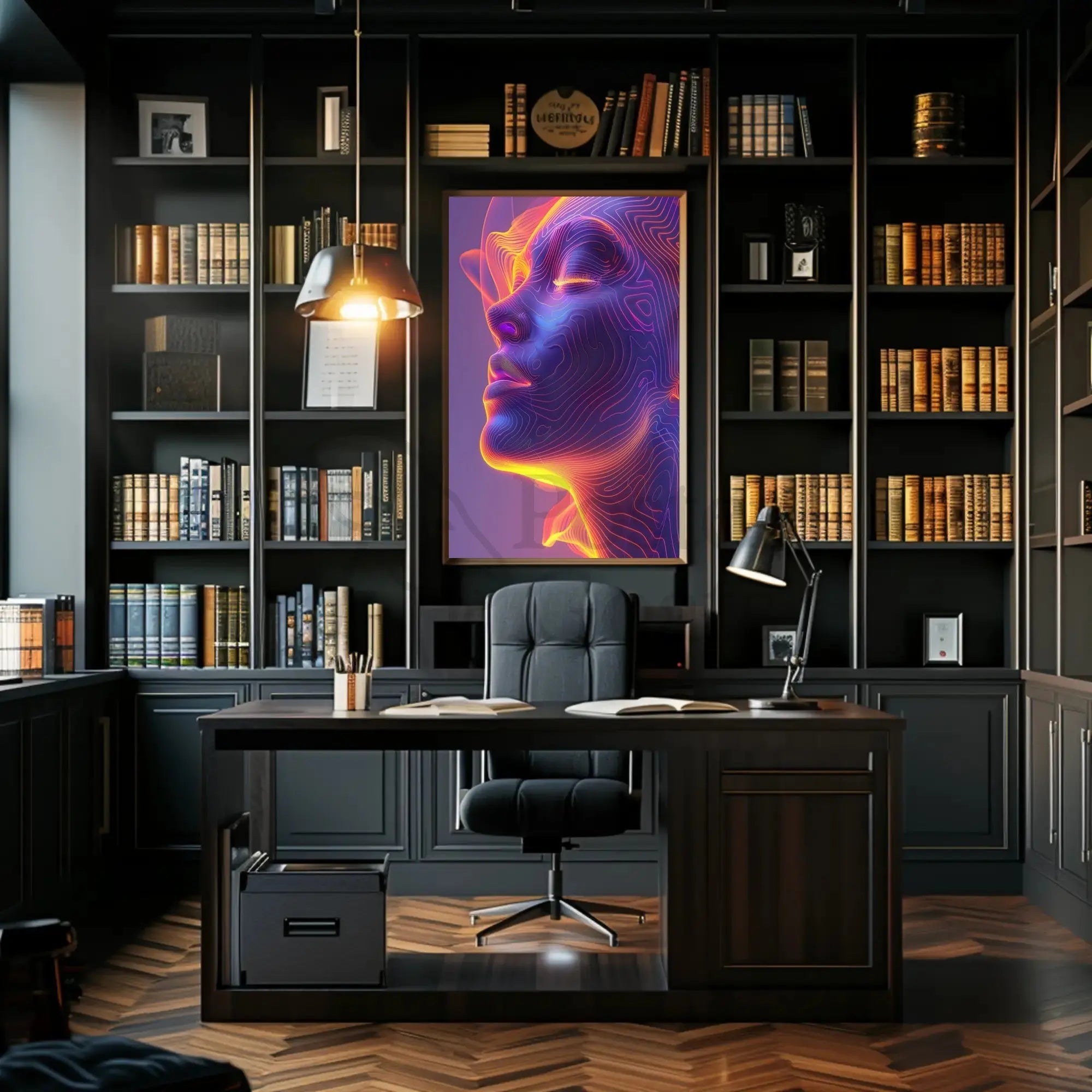 Futuristic Human Face Digital Art Poster PosterGoat