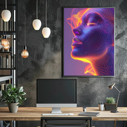 Futuristic Human Face Digital Art Poster PosterGoat
