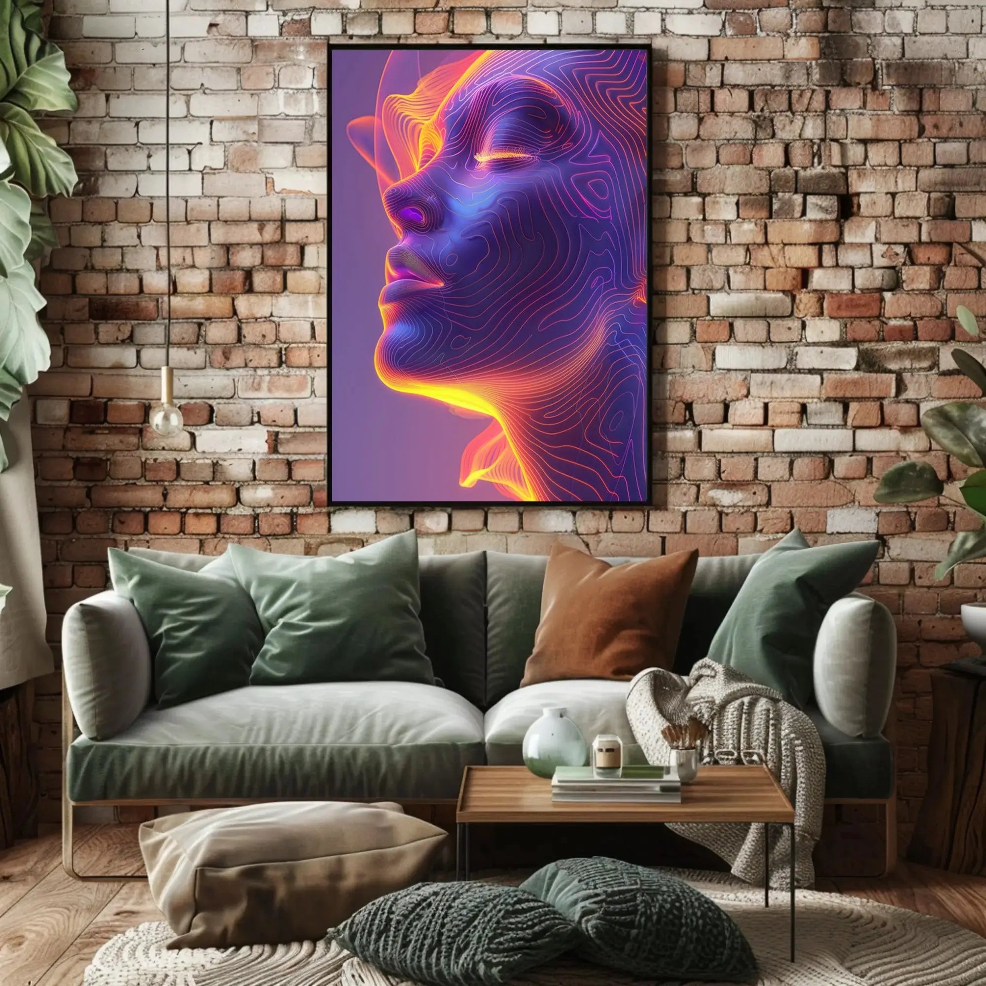Futuristic Human Face Digital Art Poster PosterGoat