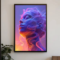 Futuristic Human Face Digital Transformation Art Poster PosterGoat