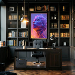Futuristic Human Face Digital Transformation Art Poster PosterGoat