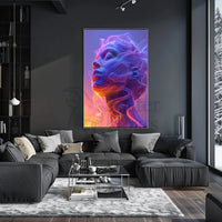 Futuristic Human Face Digital Transformation Art Poster PosterGoat