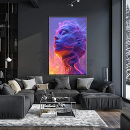 Futuristic Human Face Digital Transformation Art Poster PosterGoat