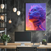 Futuristic Human Face Digital Transformation Art Poster PosterGoat