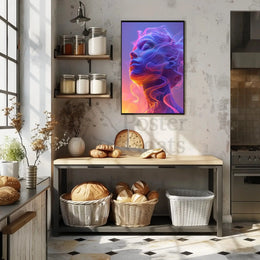 Futuristic Human Face Digital Transformation Art Poster PosterGoat