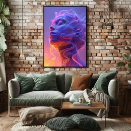 Futuristic Human Face Digital Transformation Art Poster PosterGoat